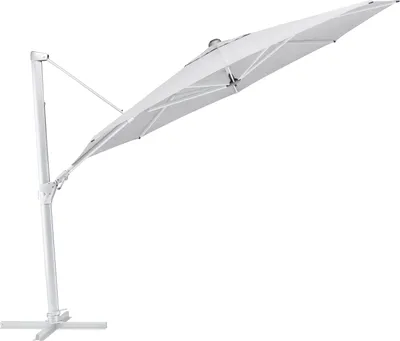 Produktbild von Kettler Easy Swing Ampelschirm 350 cm, UPF 50+, inkl. Abdeckhaube+ Schirmständer, silber/ hellgrau, Aluminium/Polyester mit Polyurethan-Beschichtung