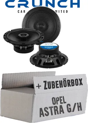 Produktbild von Opel Astra G,H - Lautsprecher Boxen Crunch GTS62 - 16,5cm 2-Wege Koax GTS 62 Auto Einbauzubehör - Einbauset