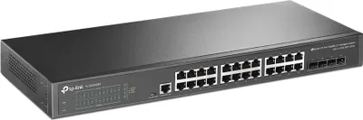 Produktbild von TP-Link Omada SG3428X, Managed, L2+/L3, Gigabit Ethernet (10/100/1000), Rack-Einbau, 1U