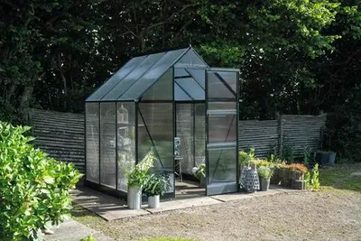 Produktbild von Gewächshaus Halls Icon 6 3,7 m² Polycarbonat 4 mm 192,5 x 192,5 cm grün