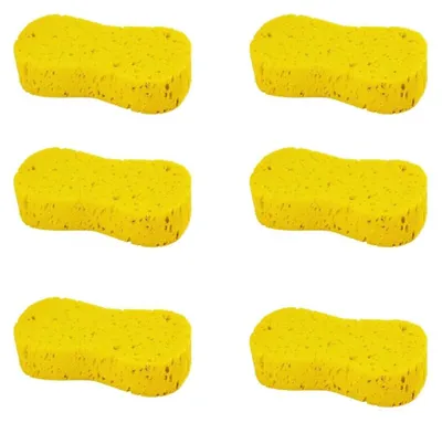 Imagen del producto de Esponjas para el lavado de coches, paquete de 6 unidades, 22 x 11 x 4,5 cm, aptas para coches con pintura, de alta capacidad de absorción, ideales para el lavado de automóviles
