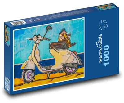 Produktbild von Puzzle 1000 Graffiti Motorroller in der Stadt - martinpuzzle