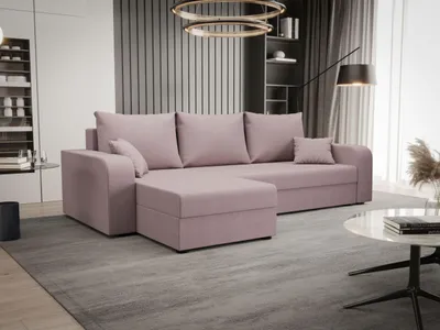 Produktbild von BEDANTE ECKSOFA HEWLET L BIS Cosmic 14 Links Rosa mit Schlaffunktion L-Form Sofa mit Stauraum Bettkasten Wohnzimmersofa Couch Sofa Bettsofa Bettkasten Bettcouch