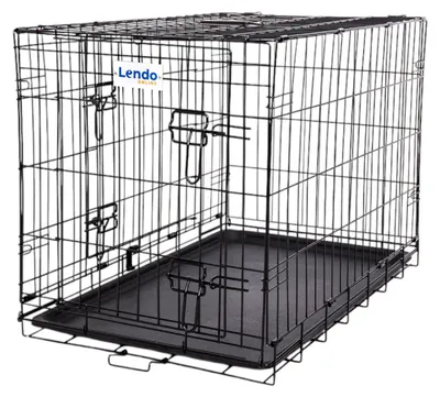 Image de Lendo Online Cage pour Chien Pliable 76x47x55cm Acier Noir