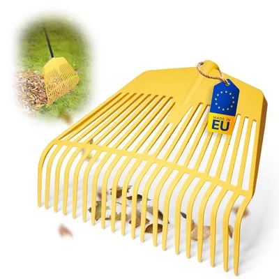 Productafbeelding van Novatool bladhark, 2-in-1 combinatieapparaat, bladhark en bladvork met 26 kunststof tanden, werkbreedte 60 cm, bladhark, tuinhark, grashark, hark voor tuinafval, tuingereedschap zonder steel