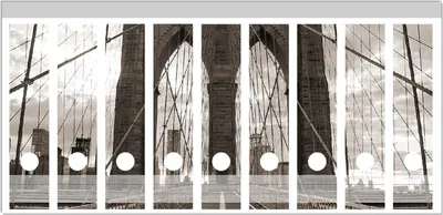 Produktbild von Wallario Ordnerrücken Sticker, selbstklebend für breite Ordner, 9 Stück, Motiv Brooklyn Bridge in New York