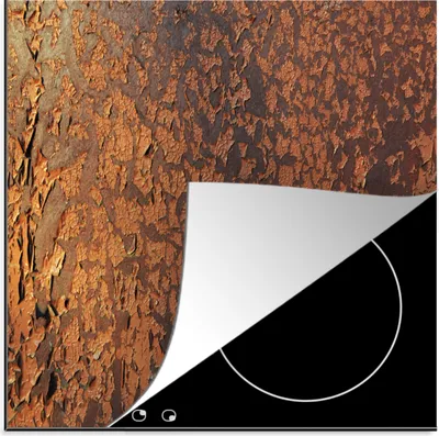 Produktbild von KitchenYeah© Herdabdeckplatte Retro - Stahl - Metalle - Rost , 78x78cm, Küche Deko, Glaskeramikkochfeld Herdabdeckung, Abdeckplatte fùr Kochfeld