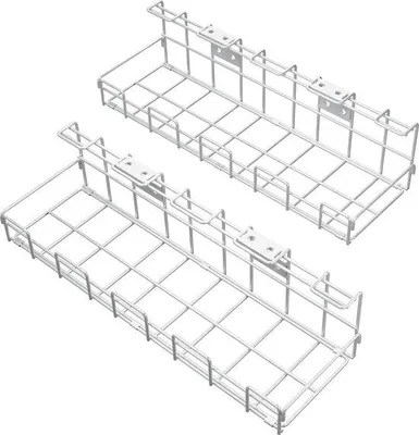 Produktbild von Metallischer Büro-Kabelhalter - Kabelmanagement für Ordnung auf der Arbeitsfläche - Ladegeräte, Steckdosen, Kabeln - sichere Halterung - Größe L Organizer & Kabelkanal