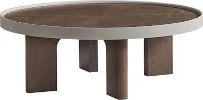 Produktbild von Brauner Wohnzimmer Runder Couchtisch Designer Holztisch Rundtisch Neu