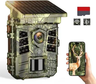 Immagine prodotto di Telecamera per il monitoraggio della fauna selvatica - Telecamera wireless da esterno con visione notturna - Telecamera per l'osservazione della fauna selvatica