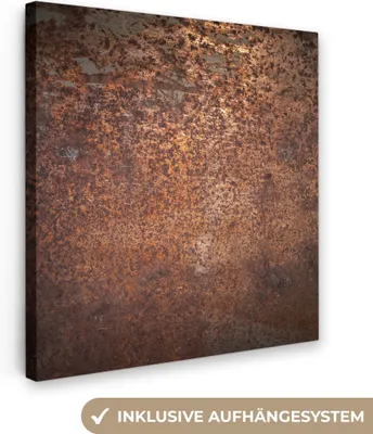 Produktbild von MuchoWow® - Leinwandbilder - Stahl - Rost - Bronze - Struktur, Wandbild, Wanddeko Bilder Wohnzimmer, 90x90 cm