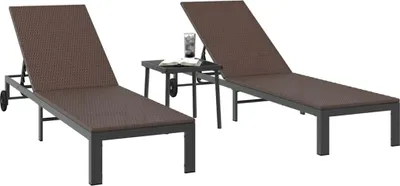 Obrázok produktu pre vidaXL Lehátko pre 2 osoby 3 ks hnedé 40 x 39 x 40,5 cm Polyratan