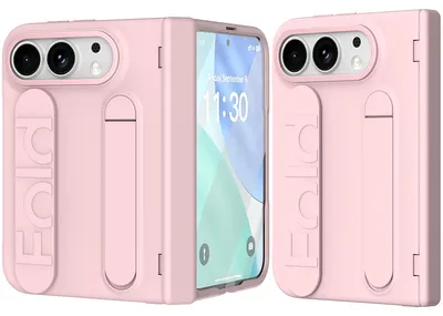 Image de Étui avec dragonne pour Apple iPhone Duo, doté d'une protection intégrée pour l'écran, d'un support et d'une protection pour la charnière, couleur rose