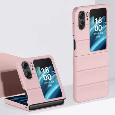 Produktbild von Oppo Find N2 Flip Hülle, Silikon Gummiert Stossfest Anti-rutsch Schutzhülle für Oppo Find N2 Flip Pink