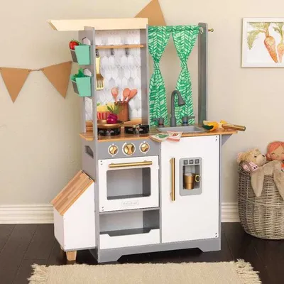 Produktbild von KIDKRAFT - Terrace Garden hölzerne Kinderküche mit Zubehör, Sound & Licht