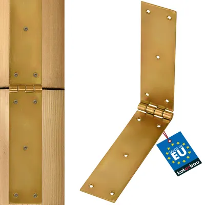 Zdjęcie produktu dla KOTARBAU® Zawias skrzynkowy 350 x 50 mm Zawias walcowany Zawias stolowy Zawias meblowy Ocynkowany zólty Zawias drzwiowy Zawias meblowy Zawias drzwiowy 2 skrzydelka Trzpien Najwyzsza jakosc