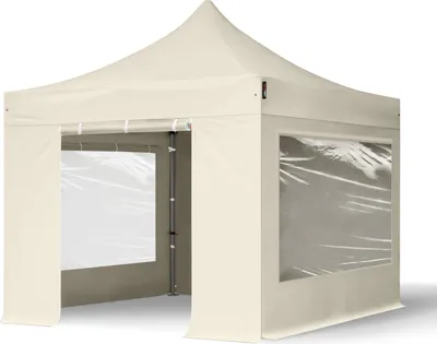 Produktbild von TOOLPORT 3x3m Stahl Faltpavillon, inkl. 4 Seitenteile, creme