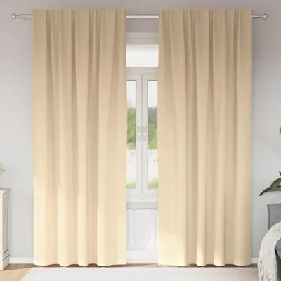Zdjęcie produktu dla Firany blackout z kółkami 2 pcs Kremowy 225 x 140 cm Poliester