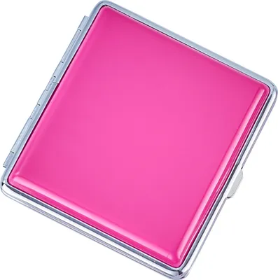 Produktbild von ZIGARETTENETUI "PINK" für 20 Zigaretten Leder Optik aus Metall Zigarettenbox Zigarettendose Etui Case Box Dose 75 (Dunkelpink)