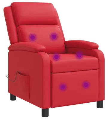 Zdjęcie produktu dla Fotel do masażu Relax, czerwony, obita sztuczną skórą