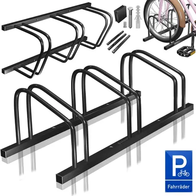 Produktbild von KESSER® Fahrradständer inkl. Parkschild | Mehrfachständer mit 37cm Radabstand für 30-65mm Reifenbreite | Fahrradhalter Aufstellständer für Boden- oder Wandmontage | Radständer