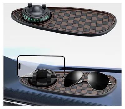 Produktbild von Multifunktionale Anti-Rutsch-Matte für das Auto mit Parknummern-Anzeige und drehbarer Handyhalterung