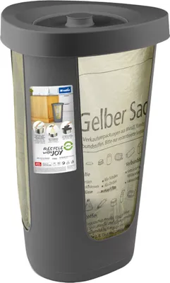 Produktbild von Rotho Müllsackständer 50L Fabu - Gelber Sack Halter - Müllsack Ständer 40,0 x 40,0 x 62,1 cm - Müllbeutelständer mit geruchsdichtem Deckel