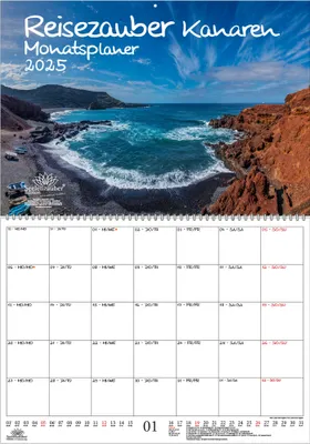 Produktbild von Reisezauber Kanaren Planer DIN A2 Kalender für 2025 Kanaren Urlaub Strand Spanien - Seelenzauber