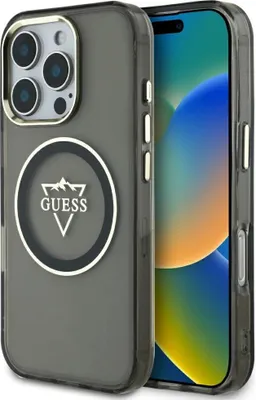 Produktbild von Guess IML Metall Logo MagSafe Hülle iPhone 16 Pro Max