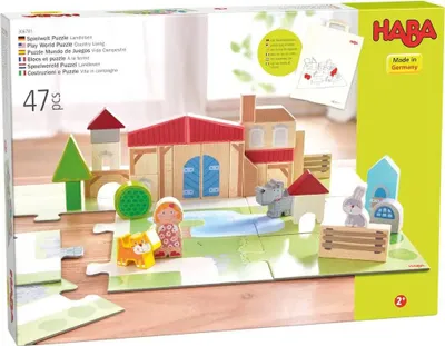 Produktbild von HABA Kleinkindwelt Bau- und Entdeckersteine Spielwelt Puzzle Landleben 1306781001