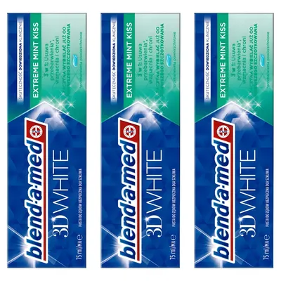 Produktbild von Blend-a-Med 3D White Extreme Mint Kiss Zahnpasta 75 ml – 3 Stück