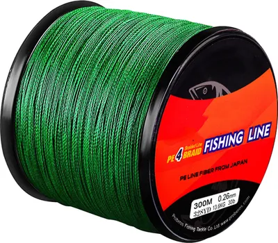 Obrázek produktu pro PE geflochtene Angelschnur 300m 30lb 2,5 Rock See für Salzwasser Süßwasser, grün