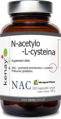 Produktbild von Nahrungsergänzungsmittel Kenay Nac N-acetylo-l-cysteina (300 Kapseln) 3010