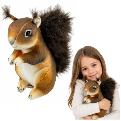 Produktbild von Plüsch Eichhörnchen Maskottchen Kuscheltier Realistisch Braun 22 cm