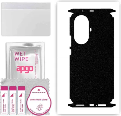 Produktbild von apgo Rückseite + Seiten Schutzfolie, Skin, kompatibel mit Huawei Nova 11 Pro, Hinten Displayschutzfolie aus Vinylfolie, kratzfest, einfache Montage - Mattschwarz