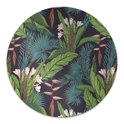 Produktbild von Rundmatte - Stuhlunterlage Bürostuhlunterlage - Rund Ø 100 cm - Bodenmatte - Fußmatte - Tropischer Dschungel