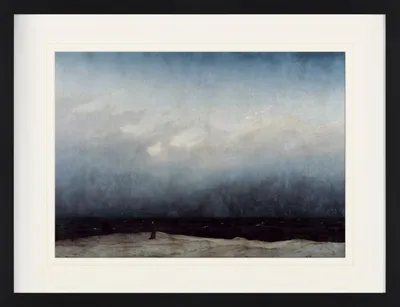 Produktbild von Caspar David Friedrich Gerahmtes Bild Mit Edlem Passepartout | Wand-Bilder | Im Bilderrahmen - Der Mönch Am Meer, 1808-1810 (60 x 80 cm)