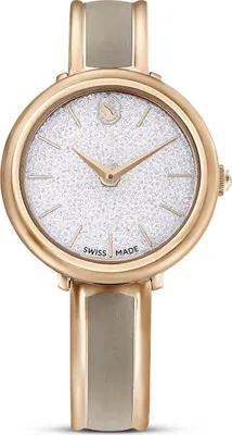 Produktbild von Swarovski Crystalline Bangle Uhr, Schweizer Produktion, Metallarmband, Beige, Roségoldfarbenes Finish CRYSTALLINE BANGLE:MB BEI/CRY/PRO 5709814 9009657098140
