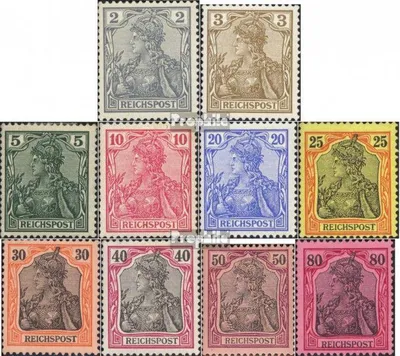 Produktbild von Briefmarken Deutsches Reich 1900 Mi 53-62 (kompl.Ausg.) gestempelt Germania Inschrift Reichspost