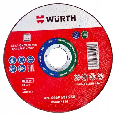 Produktbild von Wurth Trennscheibe Metall 125x1,0x22,23mm Inox Stahl