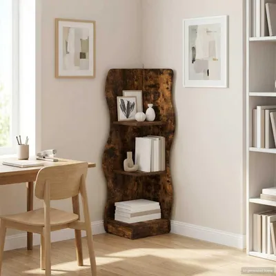 Produktbild von Maison Exclusive - Eckregal Räuchereiche 34 x 33 x 102 cm Holzwerkstoff
