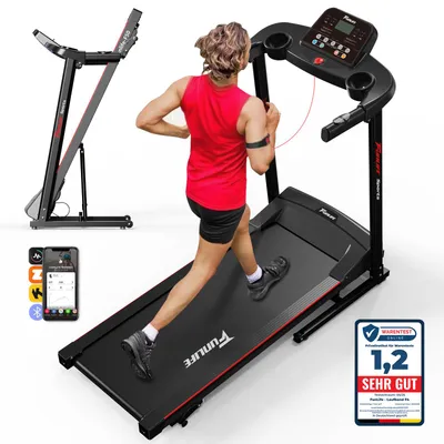 Produktbild von Klappbares mittelgroßes Laufband (Treadmill) für Zuhause-FunLife F50 mit 3-Stufen Steigung, Luftdämpfung, leisem Motor& App/Bluetooth, platzsparend