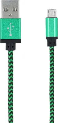 A USB to Micro USB charging and data cable with a braided nylon cord.
