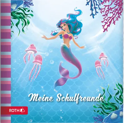 Produktbild von ROTH Freundebuch Meerjungfrau - 64 Seiten 16,5 x 16,5 cm - Erinnerungsalbum Unterwasser Meerjungfrau in Blau und Pink