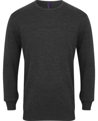 Produktbild von Henbury - Pullover für Herren, Rundhalsausschnitt, Leicht LT4240 (L) (Grau meliert)