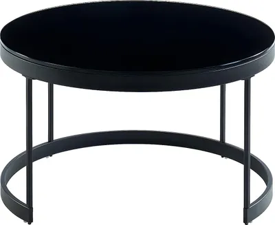 Produktbild von BILLIE Couchtische zum Aufstecken - Gehärtetes Glas und Metall - Farben schwarz und weiß