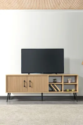 Productafbeelding van Skye Decor, TV-standaard van hoge kwaliteit, gemaakt van 100% melamine, in de kleur saffier eik, 160 cm