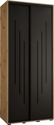 Produktbild von MEBLE KRYSPOL Davos 8 Schrank, zwei Türen - 235,2x110x45 cm - Artisan Schwarz Schwarz