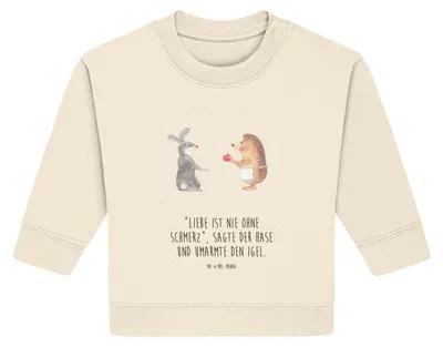 Produktbild von Mr. & Mrs. Panda Organic Baby Pullover Hase Igel 24. - 36. Monat - Natural Raw - Geschenk, Bullover, Trösten, Herzschmerz, Trennungsschmerz, und, Lustige Sprüche