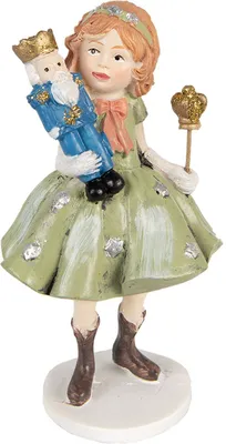 Produktbild von Clayre & Eef Dekorationsfigur Kind 12 cm Grün Polyresin